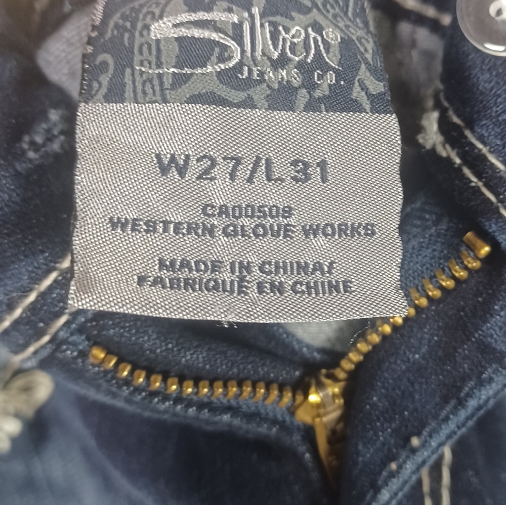 Silver Jeans Tuesday Women's Bootcut Jeans W27 L31Size 6 Dark Wash Embroidered - Picture 10 of 16